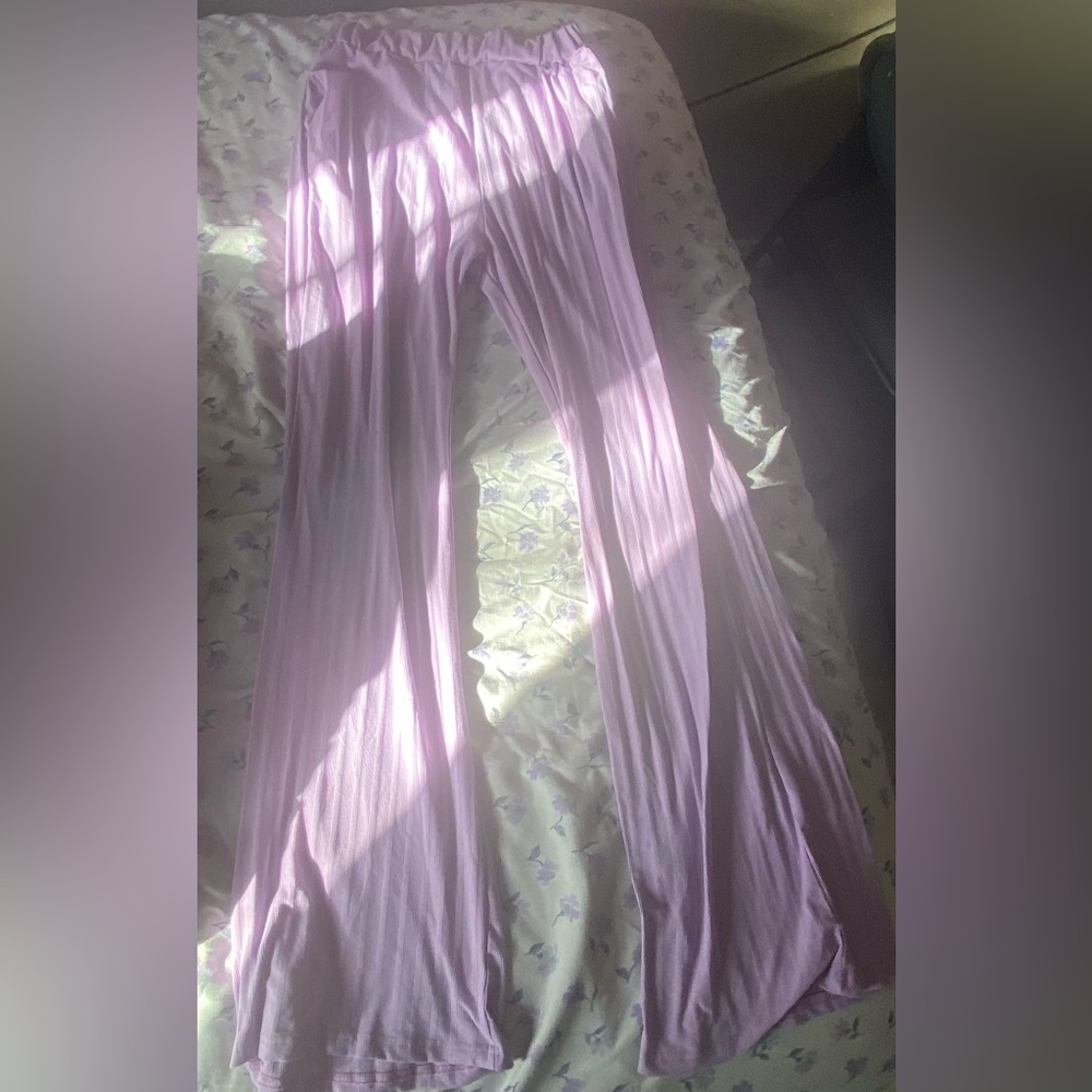 Lavender Wide-Leg Pants